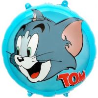 Шар фольгированный, круг, с гелием "Кот Том"