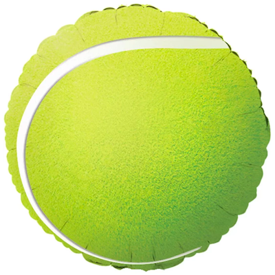 Шар с гелием, фольгированный круг "Тенисный мяч"