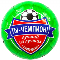 Шар с гелием, фольгированный круг "Ты чемпион!"