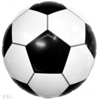 Шар с гелием, фольгированный круг "Мяч футбольный"