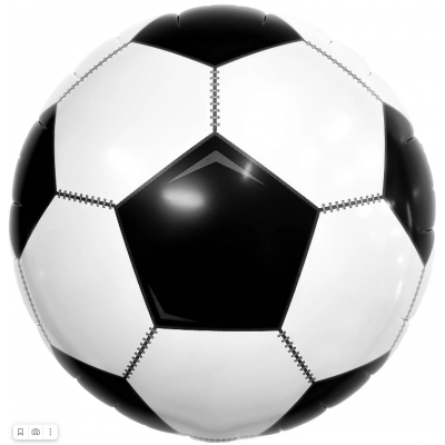 Шар с гелием, фольгированный круг "Мяч футбольный"