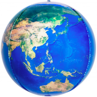 Шар с гелием, фольгированная сфера "Планета земля"