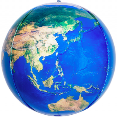 Шар с гелием, фольгированная сфера "Планета земля"