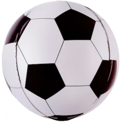 Шар с гелием, фольгированная сфера "Футбольный мяч"