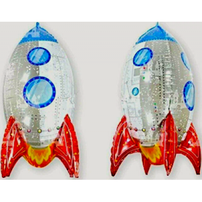 Шар с гелием, фольгированная 3D фигура "Ракета"