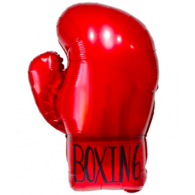 Шар с гелием, фольгированная фигура "Боксёрская перчатка, красная"