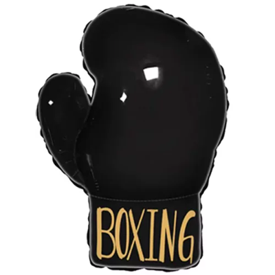 Шар с гелием, фольгированная фигура "Боксёрская печатка, чёрная"