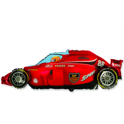 Шар с гелием, фольгированная фигура "Болид формула 1, красный"
