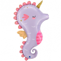 Шар с гелием, фольгированная фигура "Вольшебный морской конёк"