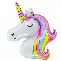 Шар с гелием, фольгированная фигура "Голова, единорог милый"