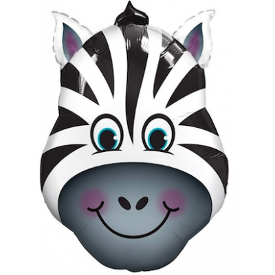Шар с гелием, фольгированная фигура "Голова зебры, большая"