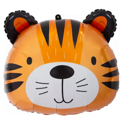 Шар с гелием, фольгированная фигура "Голова маленького тигрёнка"