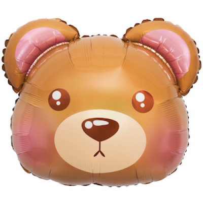 Шар с гелием, фольгированная фигура "Голова мишки"