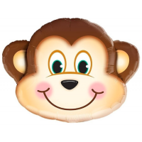 Шар с гелием, фольгированная фигура "Голова обезьяны"