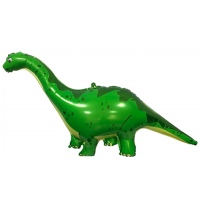 Шар с гелием, фольгированная фигура "Динозавр Диплодок, Зеленый"