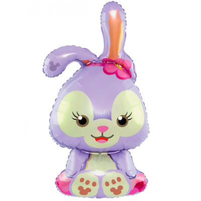Шар с гелием, фольгированная фигура "Зайка сиреневый"