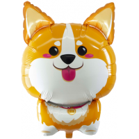 Шар с гелием, фольгированная фигура "Корги лапочка"