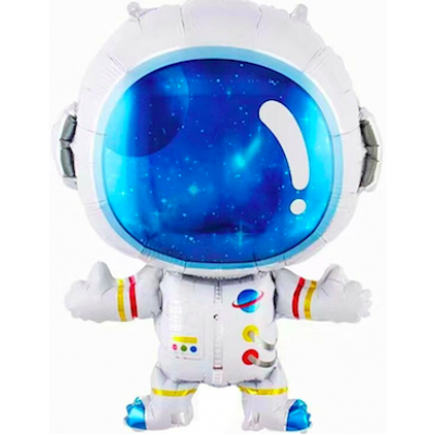 Шар с гелием, фольгированная фигура "Космонавт и звёзды"