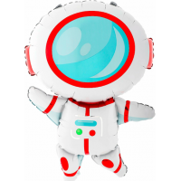 Шар с гелием, фольгированная фигура "Космонавт, красный"