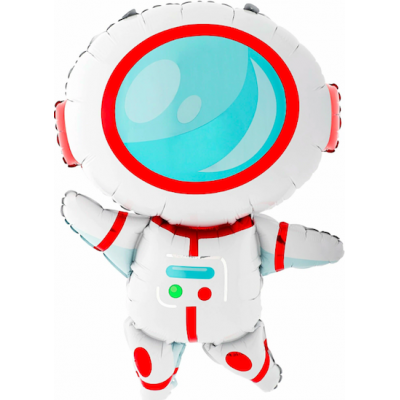 Шар с гелием, фольгированная фигура "Космонавт, красный"