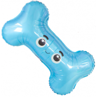 Шар с гелием, фольгированная фигура "Косточка голубая"