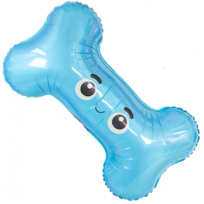 Шар с гелием, фольгированная фигура "Косточка голубая"
