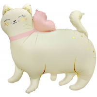 Шар с гелием, фольгированная фигура "Кошечка с бантом"