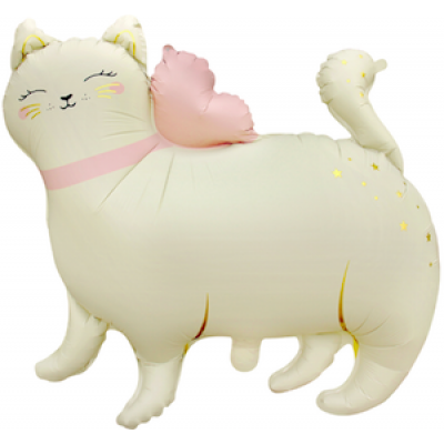 Шар с гелием, фольгированная фигура "Кошечка с бантом"