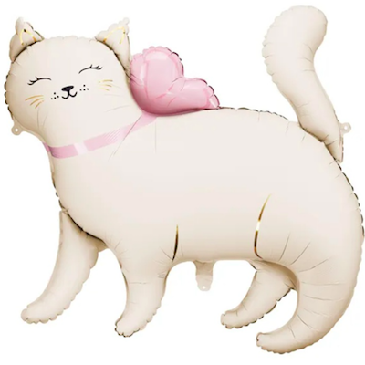 Шар с гелием "Кошечка с розовым бантом"