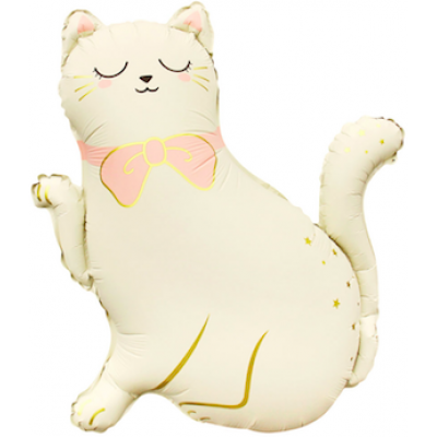 Шар с гелием, фольгированная фигура "Милая кошечка с бантом"