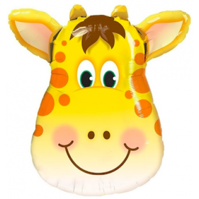 Шар с гелием, фольгированная фигура " Голова, милый жираф"
