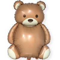 Шар с гелием, фольгированная фигура "Мишка коричневый"