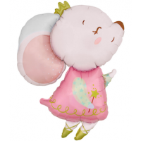Шар с гелием, фольгированная фигура "Мышка принцесса"
