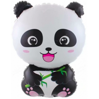 Шар с гелием, фольгированная фигура "Панда с веточкой"