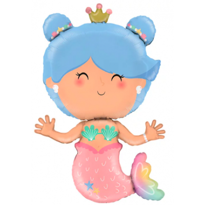 Шар с гелием, фольгированная фигура "Русалочка принцесса"