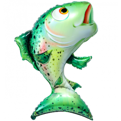 Шар с гелием, фольгированная фигура "Рыба лосось"