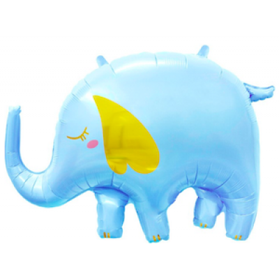 Шар с гелием, фольгированная фигура "Слоник голубой"