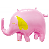 Шар с гелием, фольгированная фигура "Слоник розовый"