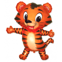 Шар с гелием, фольгированная фигура "Тигрёнок, чёрные полоски"
