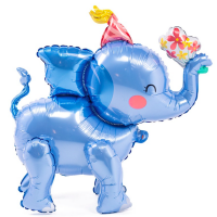 Ходячий шар "Слоник с букетом" 60см