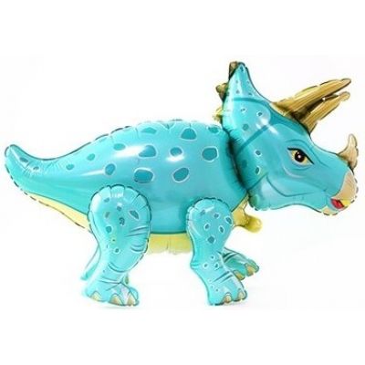 Ходячий шар "Динозавр Трицератопс" бирюзовый 70 сантиметров