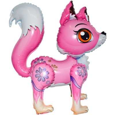 ходячий шар "Лисичка розовая" 50 сантиметров